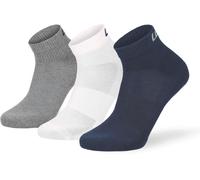 Lenz Performance Quarter Tech Calcetines, Gris/blanco/azul, Talla 43-46