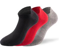Lenz Performance Sneaker Tech Calcetines, negro/gris/rojo, Talla 39-42