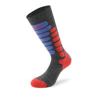 Lenz Skiing 2.0 Calcetines para niños, Gris/azul/rojo, Talla 23-26