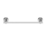 Lenz Toallero Pisa en Cromo - Longitud 30 cm - Se Puede acortar Individualmente - Ideal para baños pequeños y aseos de Invitados - para Pegar o taladrar - Incluye Pegamento y Material de Montaje