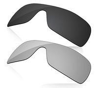 LenzReborn Lente polarizada de repuesto para gafas de sol Oakley Antix, negro oscuro + gris plateado, Dark Black + Silver Grey, Talla única