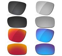 LenzReborn Lente polarizada de repuesto para gafas de sol Oakley Turbine OO9263, más opciones, Negro oscuro + gris plateado + rojo fuego + azul hielo, Talla única