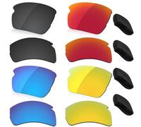 LenzReborn Lente polarizada y piezas nasales de repuesto para Oakley Flak 2.0 XL OO9188 anteojos de sol - negro oscuro+azul hielo+rojo fuego+amarillo dorado