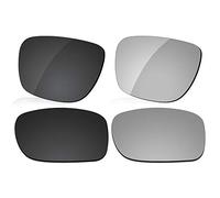 LenzReborn Lentes polarizados de repuesto para gafas de sol Oakley Sliver F OO9246, más opciones, Dark Black + Silver Grey, Taille unique