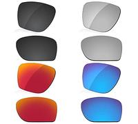 LenzReborn Lentes polarizados de repuesto para gafas de sol Oakley Sylas OO9448, más opciones, Negro oscuro + gris plateado + rojo fuego + azul hielo, Taille unique