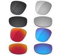 LenzReborn Reemplazo de lente polarizada para Oakley Trillbe X OO9340 Sunglass - Más opciones, Negro oscuro + gris plateado + rojo fuego + azul hielo, Talla única