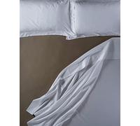 LENZUOLISSIMI - Sábanas de satén de algodón Satinado 300 Hilos con Esquinas para Cama de Matrimonio Queen 160 x 200 cm Made in Italy - Bronce