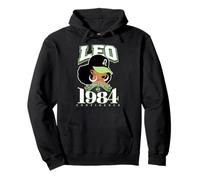 Leo 1984 Zodiac Queens Afro Astrología Cumpleaños Sudadera con Capucha