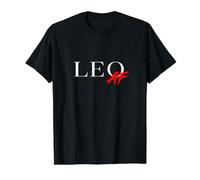 Leo AF Divertido Astrología Horóscopo Signo Minimalista Camiseta gráfica económica, Hombre, Negro, XL