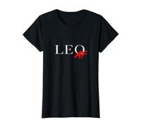 Leo AF Divertido Astrología Horóscopo Signo Minimalista Camiseta gráfica económica, Mujer, Negro, XS