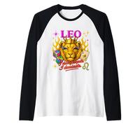 Leo Baddie Zodiac Actitud Reina León Astrología Arte Camiseta Manga Raglan