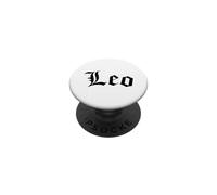 Leo Blackletter Horóscopo Signo del Zodiaco Cumpleaños PopSockets PopGrip Adhesivo