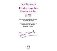 Leo brouwer : etudes simples - estudios sencillos (serie 1) nos. 1-5 - pour guitare