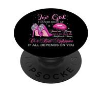 Leo Chica Cumpleaños Tacones Altos Labios Goteando Mariposa PopSockets PopGrip Adhesivo