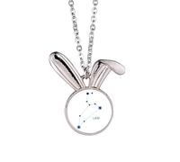 Leo Constelación Signo Zodiaco Conejo Collar Colgante Conejito Animal Joyería Regalo