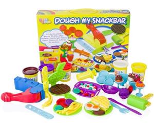 Leo & Emma Grande Set con plastilina Colorata con Tanti Accessori per Creare pasti fantasiosi (My Snackbar)