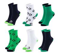 Leo & Emma Juego de calcetines 6 pares para niños de diferentes tamaños y modelos (Fútbol) 27-30