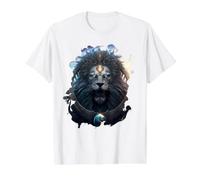 Leo épico el Signo Zodiacal de la Fuerza Camiseta gráfica económica, Hombre, Blanco, S