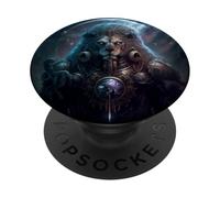 Leo épico el Signo Zodiacal de la Fuerza PopSockets PopGrip Adhesivo