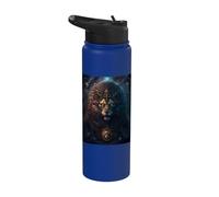 Leo épico el signo zodiacal de la fuerza Stainless Steel Insulated Water Bottle