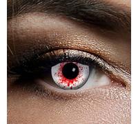 Leo Eyes Lentillas de Colores con Salpicaduras de Sangre roja, lentillas Zombies, inyectadas en Sangre, lentillas Halloween, lentillas Zombies Blancas, lentillas de Colores, Drácula Blanco