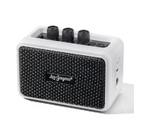 Leo Jaymz Amplificador de guitarra inalámbrico BT compacto y portátil de 5 W con altavoz dual, batería recargable, modos de limpieza/sobremarcha, conector para auriculares, ideal para práctica y