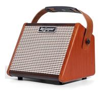 Leo Jaymz Amplificador de guitarra portátil de 15 W con conexión BT, batería recargable, control de tono, conector para auriculares y personalización de sonido versátil para práctica y rendimiento