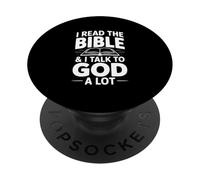 Leo la Biblia y Hablo Mucho con Dios PopSockets PopGrip Adhesivo
