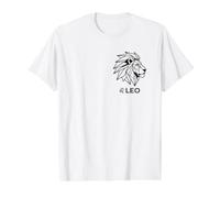 Leo León Signo Zodiacal geométrico Cumpleaños Camiseta gráfica económica, Hombre, Blanco, XL