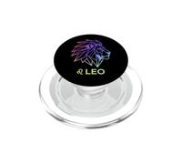 Leo León Signo Zodiacal geométrico Cumpleaños PopSockets PopGrip para MagSafe