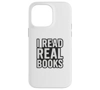 Leo Libros Reales - Texto Solo en Blanco y Negro Carcasa para iPhone 14 Pro MAX