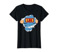 Leo Nombre de Superhéroe Regalo para niños llamados Leo Camiseta gráfica económica, Mujer, Negro, L