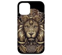 Leo Ornate Lion Head Astrología Detallada Leo Zodiac Carcasa para iPhone 12/12 Pro