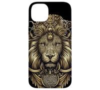 Leo Ornate Lion Head Astrología Detallada Leo Zodiac Carcasa para iPhone 14 Plus