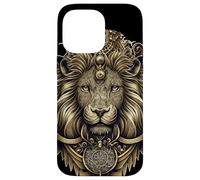 Leo Ornate Lion Head Astrología Detallada Leo Zodiac Carcasa para iPhone 14 Pro MAX