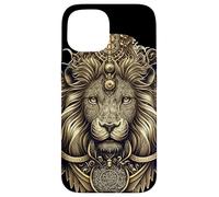 Leo Ornate Lion Head Astrología Detallada Leo Zodiac Carcasa para iPhone 15