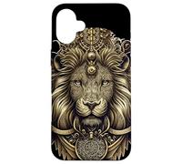 Leo Ornate Lion Head Astrología Detallada Leo Zodiac Carcasa para iPhone 16 Plus