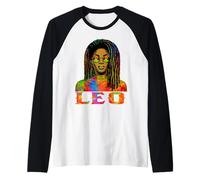 Leo Queen Loc'd Mujer Negra Zodiaco Africano Cumpleaños Camiseta Manga Raglan