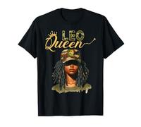 Leo Signo del Zodiaco Leo Vibes Horóscopo Afro Negro Chicas Mujeres Camiseta