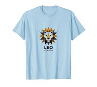 Leo Temporada Zodiaco León Geométrico Camiseta, Hombre, Azul Bebé, M