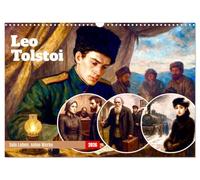 Leo Tolstoi (Wandkalender 2026 DIN A3 quer), CALVENDO Monatskalender: Realistische Malerei trifft auf zeitlose Literatur