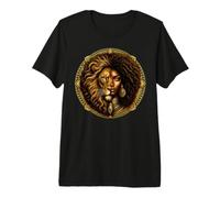 Leo Zodiac Astrología Afro Black Queen Melanina Camiseta Premium
