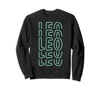 Leo Zodiac Repetir Contorno Texto Diseño Vertical Sudadera