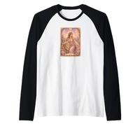 Leo Zodiac Sign Tarot Card | Fairy Tale Pastel Fantasy Art Camiseta Manga Raglan