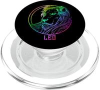Leo Zodiaco León Arco Iris Gradiente Astrología Arte Gráfico PopSockets PopGrip para MagSafe