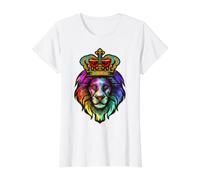 Leo Zodiaco Rey León De Judá Jesús Reyes De Los Hombres De La Selva Camiseta gráfica económica, Mujer, Blanco, XL