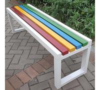 LEOAMBS Banco Exterior sin Respaldo Metal, Banco Jardin Banco Metal Resistente a la Intemperie Exterior 100/120/150 cm, para terrazas, Jardines 120cm/47,2Zoll Stil.10