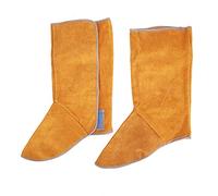 Leoapcat Botas De Soldador,Protectores de Calzado de Soldador de Cuero,1 Par Protector Largo de Pantorrilla Zapatos Seguridad Protectores Polainas Bota Resistente Fuego Cubiertas Dos Capas ProteccióN