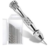 LEOBRO,Tornillo de banco para moldes de resina (12 cm, acero con 10 brocas (0.8 - 3 mm), llavero, colgante