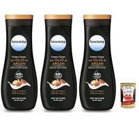 Leocrema, Crema Corpo, aceite de argán, rico y aterciopelado, crema corporal hidratante, crema corporal, 3 x 400 ml + Polpa italiana Gourmet 400 g
